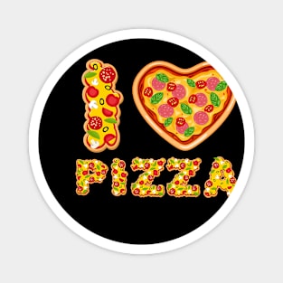 I Love Pizza valentines Day Heart Pepperoni Funny Magnet